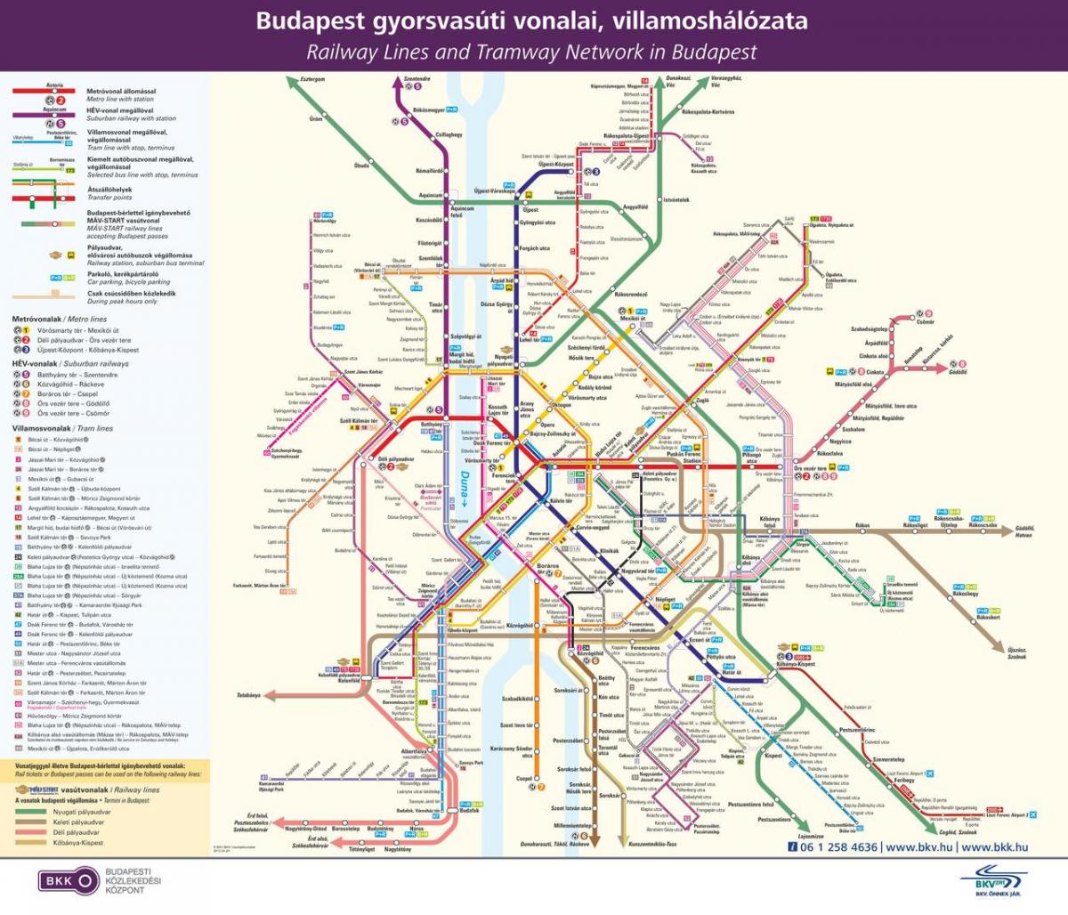 Budapeszt transport publiczny mapie