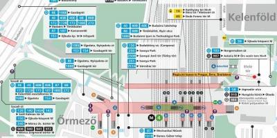 Mapa metra w Budapeszcie kelenfoe 