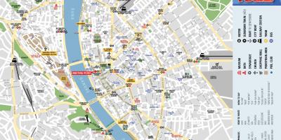 Piesza wycieczka w Budapeszcie mapie