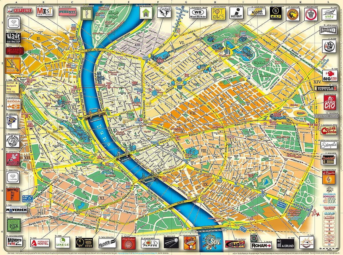 mapa parku miejskiego w Budapeszcie