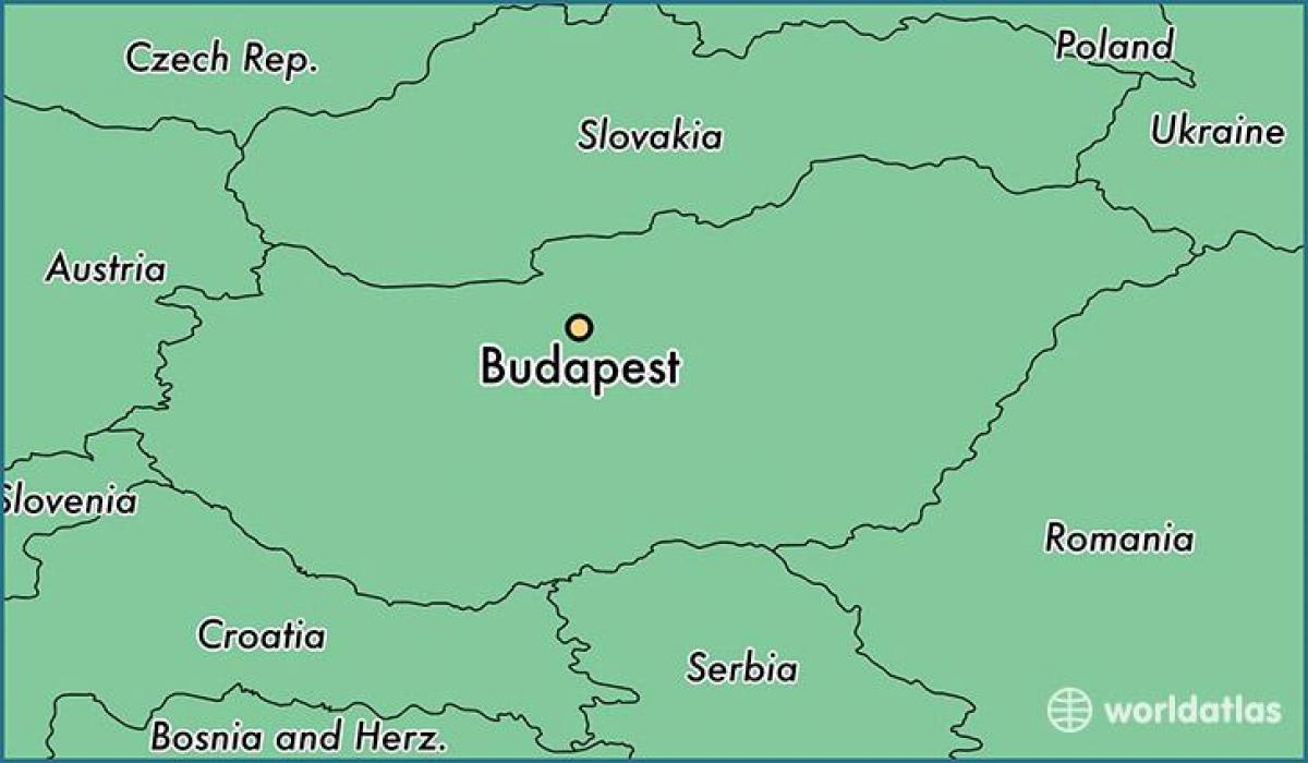 mapa Budapesztu i krajów sąsiednich