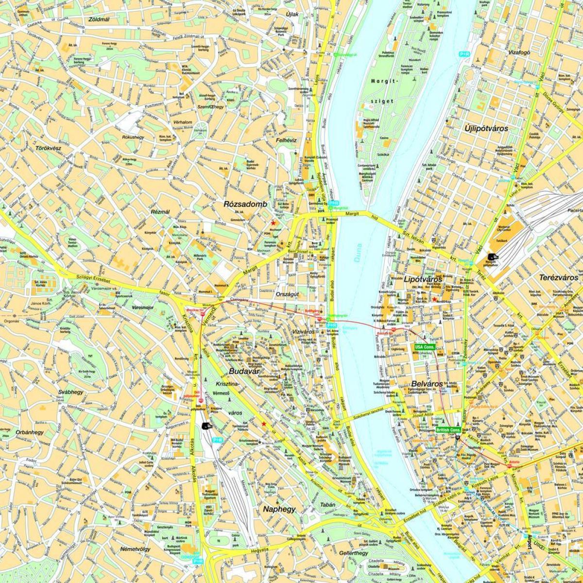 mapa Budapesztu i okolic