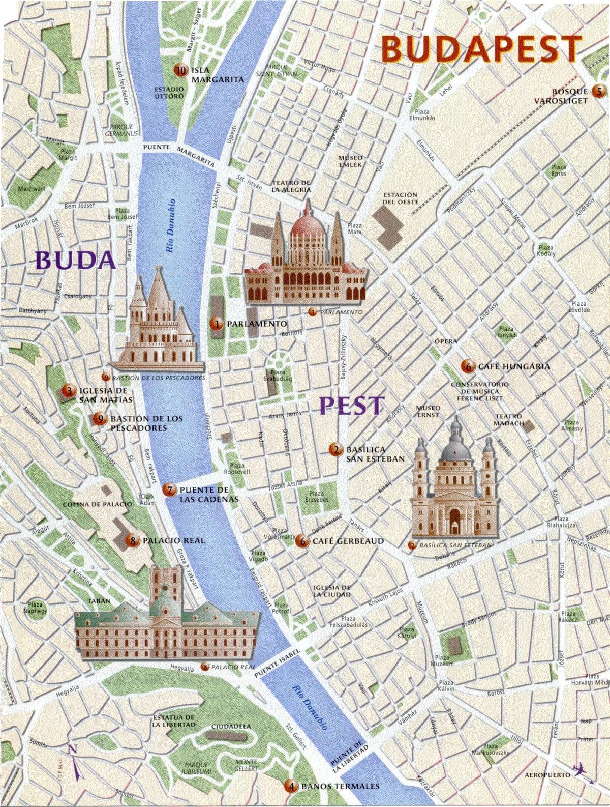 Budapeszt zabytki mapa