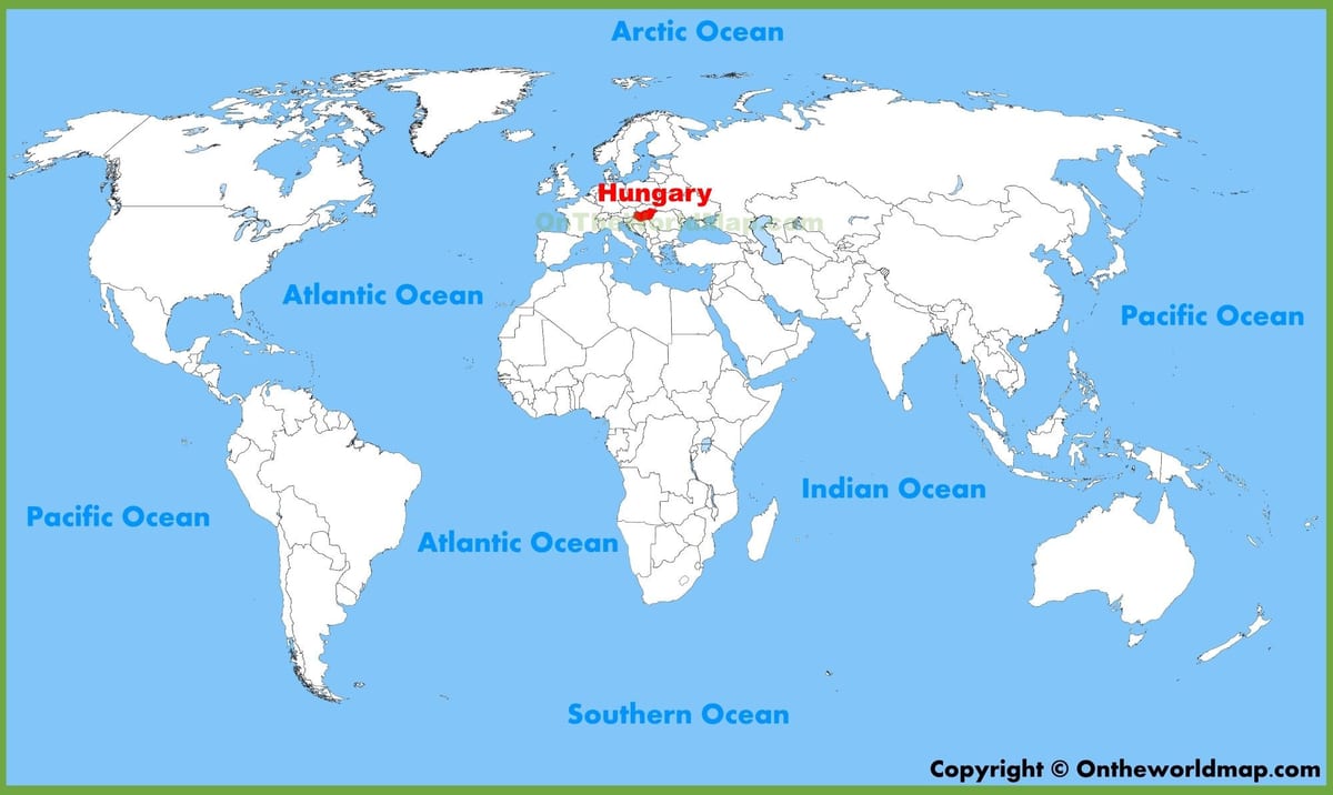 mapa świata Węgry Budapeszt