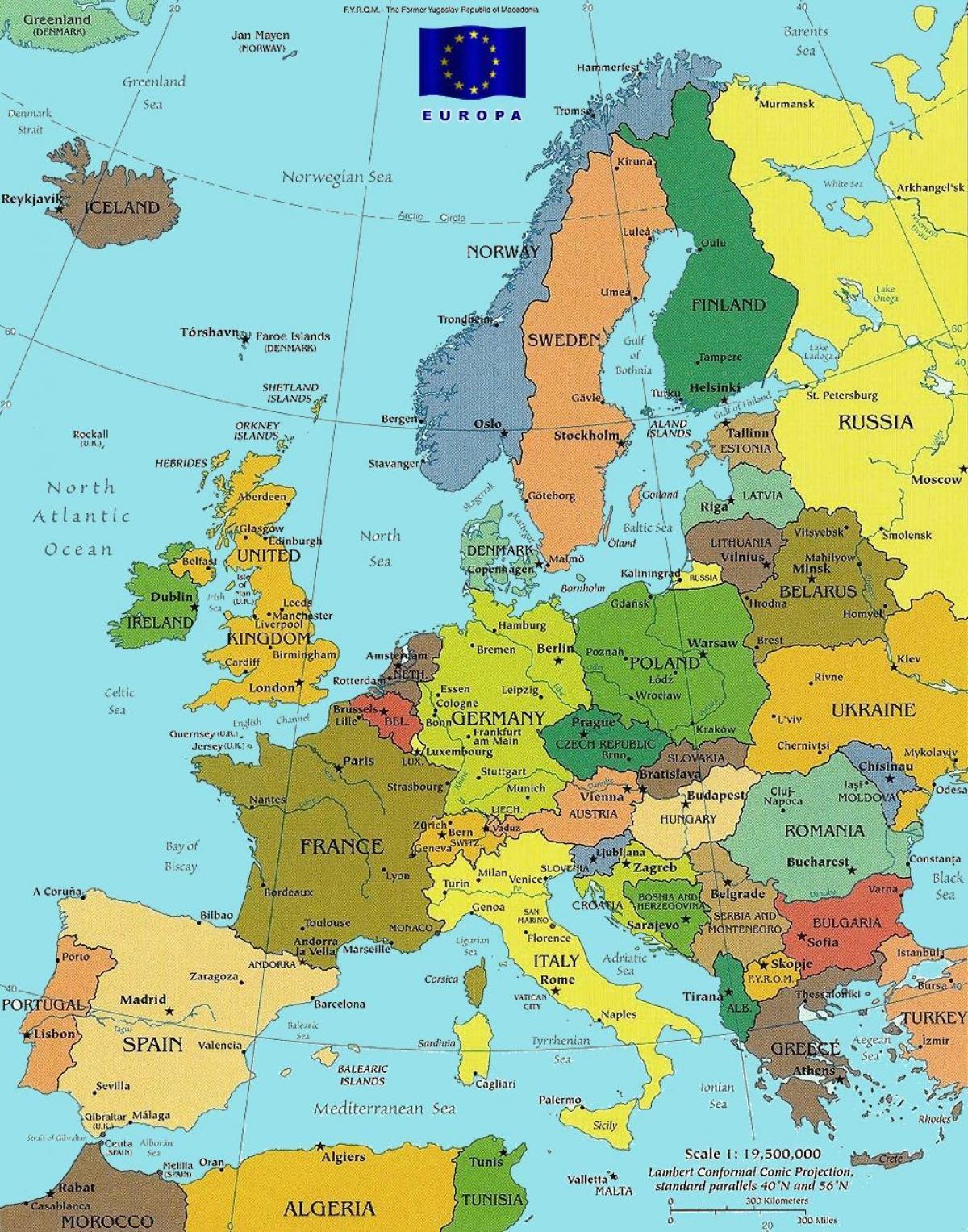 mapa Budapesztu do Europy