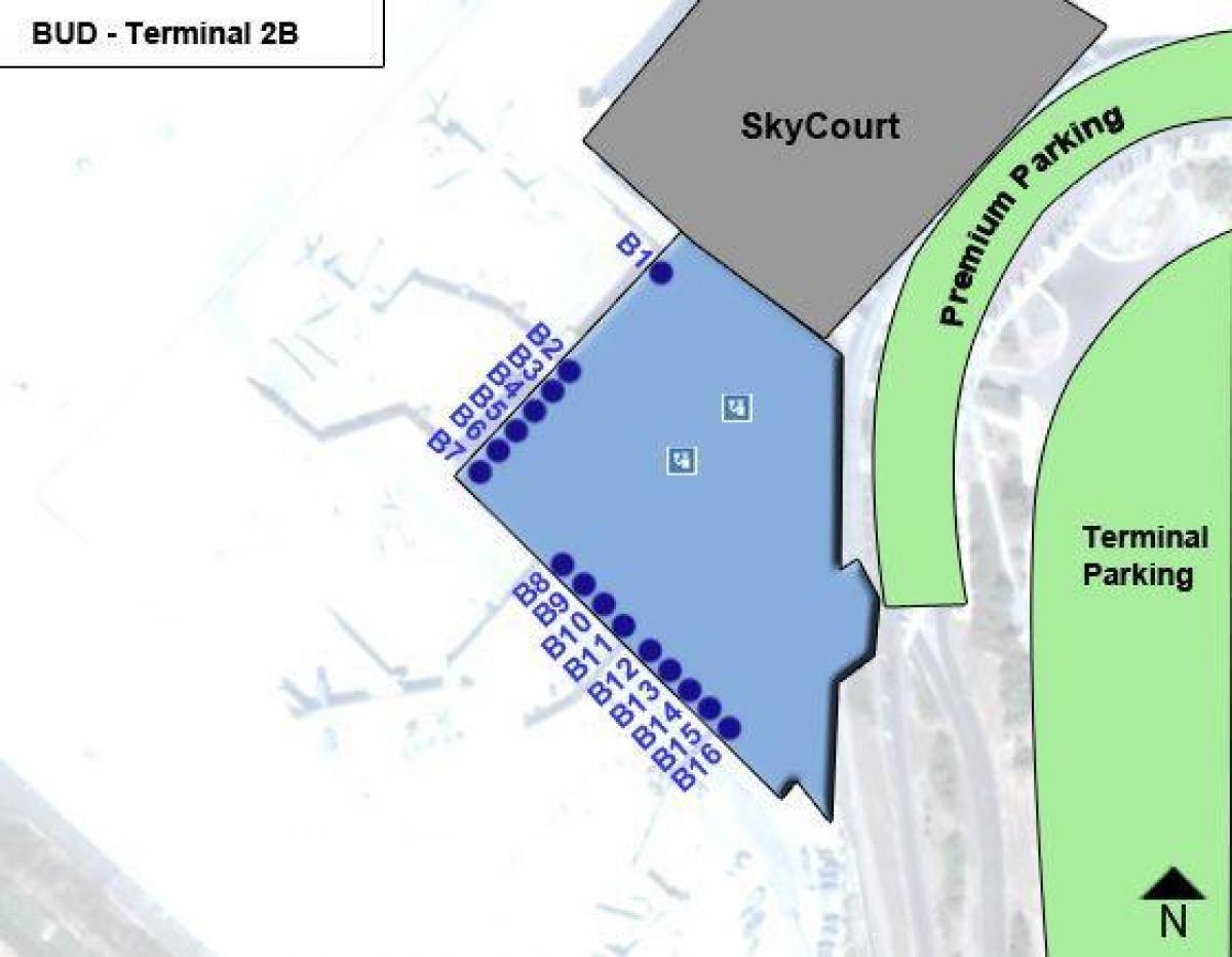 Budapeszt lotnisko terminal 2b mapie