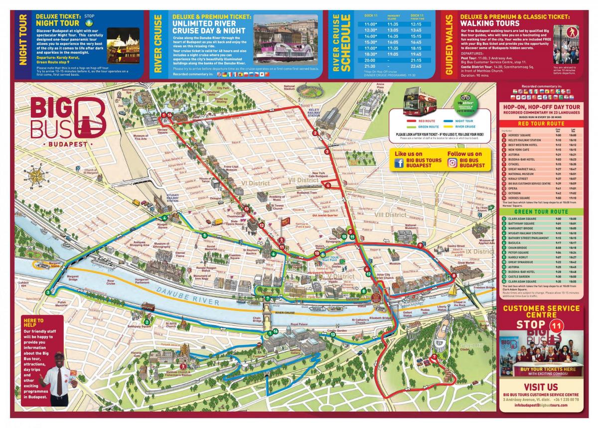 Budapeszt big bus tour mapie