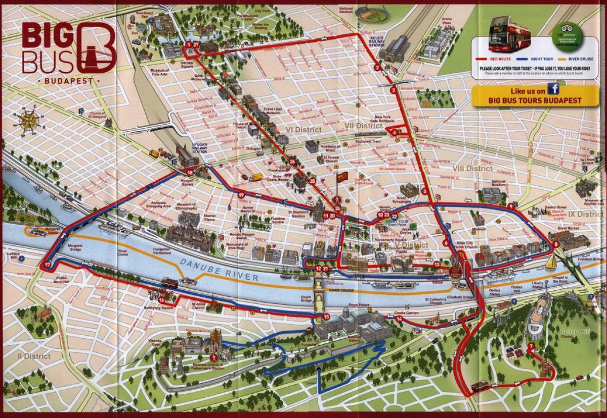 duże wycieczki autokarowe Budapeszt mapie