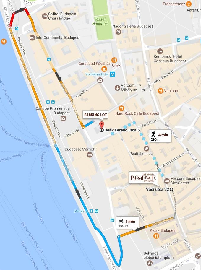 mapa Budapesztu garaż 