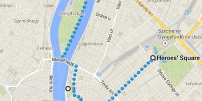 Mapa plac Bohaterów w Budapeszcie
